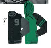 Pro-Action Black Baseball Jacket/Green Fashion Jacket
