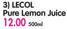 Lecol Pure Lemon Juice-500Ml