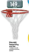 Spalding Netball Ring And Net