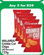 Willards Crinkle Cut Chips (All Flavours)-5 x 125g
