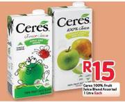 Ceres 100% Fruit Juice Blend Assorted-1L Each