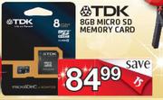 TDK 8GB Micro SD Memory Card