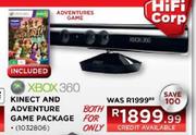 XBox 360 KInect and Adventure Game Package