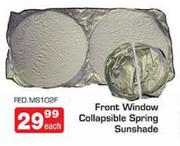 Front Window Collapsible Spring Sunshade-Each