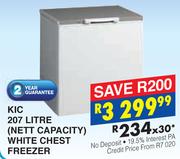 KIC 207L Nett Capacity White Chest Freezer