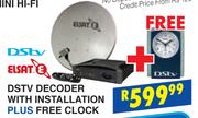 DSTV Elsat DSTV Decoder With Installation Plus Free Clock