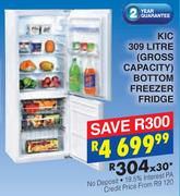 KIC 309L Gross Capacity Bottom Freezer Fridge