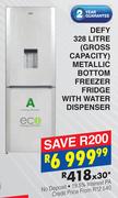 Defy 328L Gross Capacity Metallic Bottom Freezer Fridge With Water Dispenser