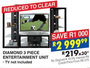  Diamond 3 Piece Entertainment Unit 