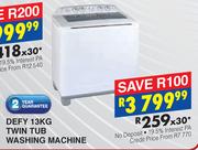  Defy 13kg Twin Tub Washing Machine