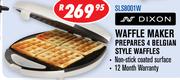 Dixon Waffle Maker Prepares 4 Belgian Style Waffles SLS8001W