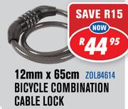 Bicycle Combination Cable Lock 12mm x65Cm ZOL84614