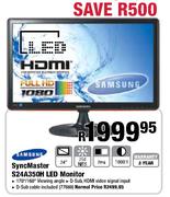 Samsung SyncMaster S24A350H LED Monitor-24"