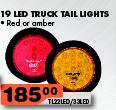 19 LED Truck Tail Lights Red Or Amber TL22LED/33LED