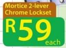 Mortice 2-Lever Chrome Lockset-Each
