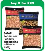 Safari Peanuts Or Peanuts And Raisins(All Flavours)-3X750g