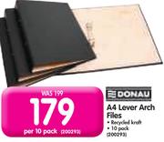  Donau A4 Lever Arch Files-Per 10 Pack