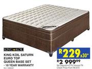 King Koil Saturn Euro Top Queen Base Set