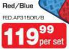 Auto Kraft 4 Pce PVC Shining Car Mat Sets Red/Blue-Per Set