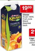 Clover Krush 100% Fruit Juice Blend Assorted Each-2ltr