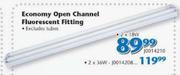 Economy Open Channel Fluorescent Fitting-2x18W