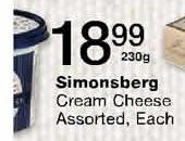 Simonsberg Cream Cheese Assorted Each-230g