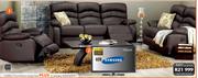 Delta 3 Piece Recliner Lounge Suite + Samsung 102cm LCD TV