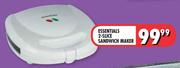 Essentials 2-Slice Sandwich Maker