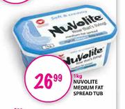 Nuvolite Medium Fat Spread Tub-1kg