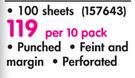 Aro A4 100 Sheets Exam Pad-Per 10 Pack