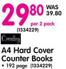 Crossley A4 192 Page Hard Cover Counter Books-Per 2 Pack