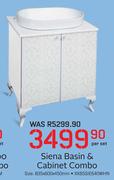Siena Basin & Cabinet Combo XXBSSIE640WHN-Per Set