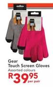 Gear Touch Screen Gloves Assorted Colours-Per Pair