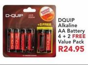 Dquip Alkaline AA Battery 4+2 Free Value Pack