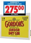 Gordon's London Dry Gin-12 x 200ml