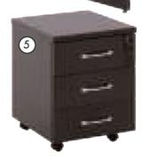 Bedford 5 Drawer Mobile Pedestal 530x400x450mm