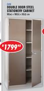 Double Door Steel Stationery Cabinet-90(w)x180(h)x50(d)cm
