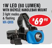 Clearvision Headlights 1W LED 60 Lumen With Bicycle Handlebar Mount