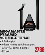 Megamaster Pyramid 700 Flatback Fireplace-3.2m Flue Pipe