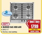 Defy 4 Burner Gas Hob 600 (DHG117)