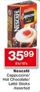 Nescafe Cappuccino/Hot Chocolate/Latte Sticks Assorted-8's/10's