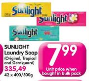 Sunlight Original/Tropical/Germiguard Laundry Soap-42x400/500gm