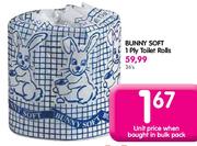 Bunny Soft 1 Ply Toilet Rolls-each