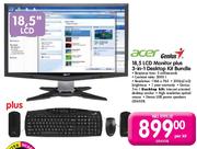 Acer Genius 18.5" LCD Monitor Plus 3 In 1 Desktop Kit Bundle