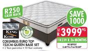 King Koil Columbus Euro Top Queen Base Set-152cm
