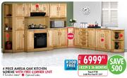 4 Piece Amelia Oak Kitchen Scheme with Free Corner Unit