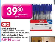 Aro Stick Ballpens-50 Pens per box