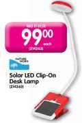 Solar LED Clip-on Desk Lamp-Each