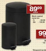 Black Coated Metal Bin-30l