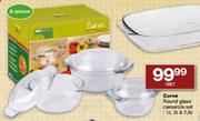 Curve Round Glass Casserole Set-3 Piece